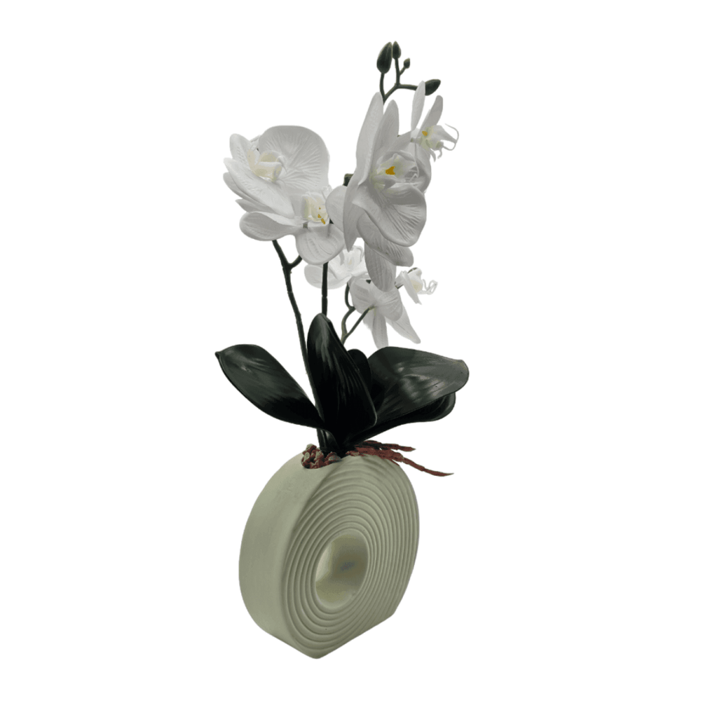 Planta Artificial Orquidea Decorativa Macetero De Ceramica M - Fliperex