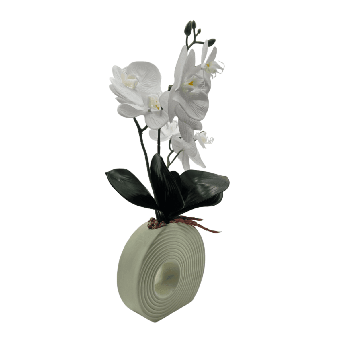 Planta Artificial Orquidea Decorativa Macetero De Ceramica M - Fliperex