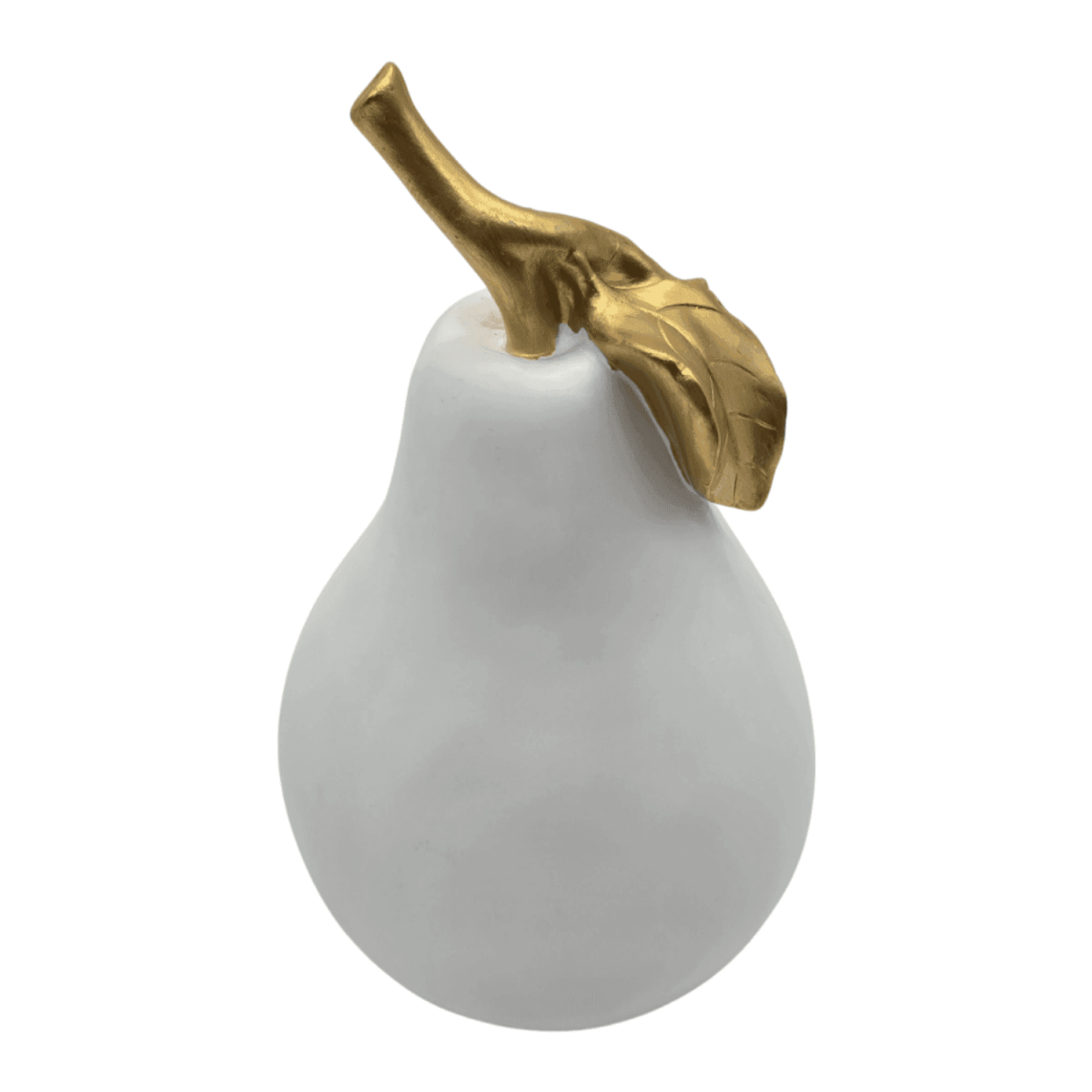 Figura Adorno De Pera Blanca Decorativa En Resina Moderna - Fliperex