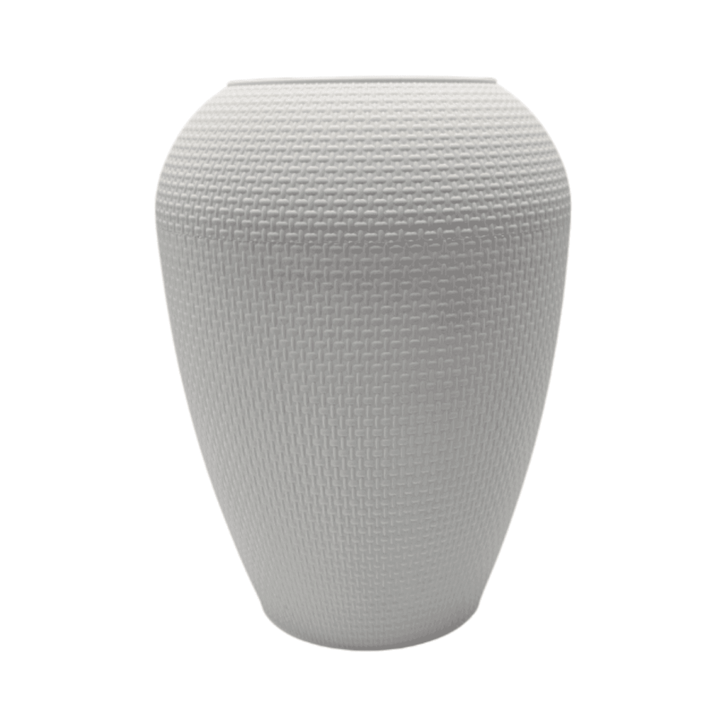 Set 2 Maceteros Plastico Redondo Ovalado Moderno Textura M - Fliperex