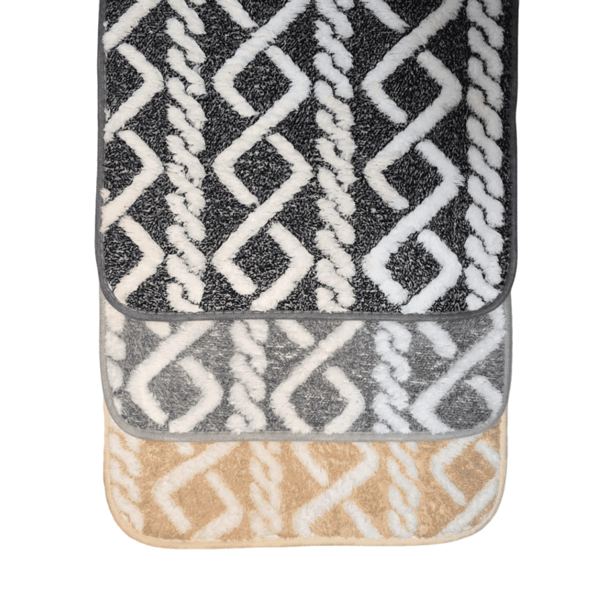 Alfombra De Baño Piso Extra Suave y Absorbente Diseño Trenza - Fliperex