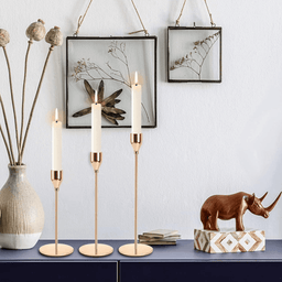 Set 3 Candelabros Porta Velas Dorado Decora Centro De Mesa - Fliperex