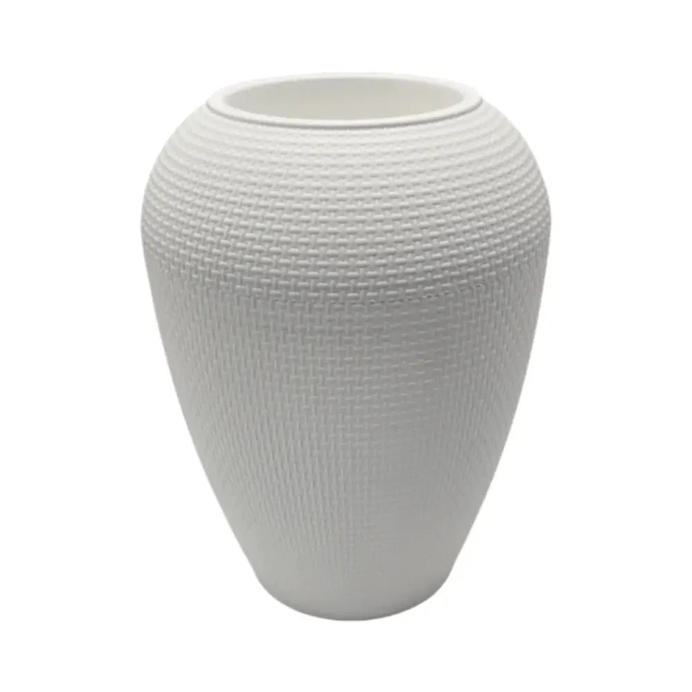 Macetero Plastico Redondo Ovalado Moderno Con Textura M - Fliperex