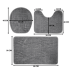 Conjunto De 3 Alfombra De Baño Suaves Absorventes Microfibra - Fliperex