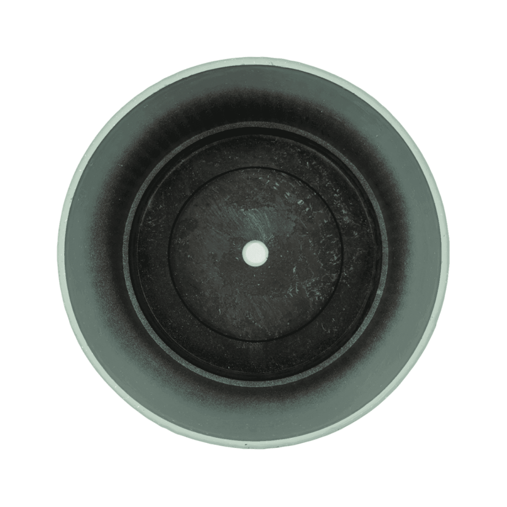 Macetero Plastico Redondo Bajo Premium Verde Base Dorado - Fliperex