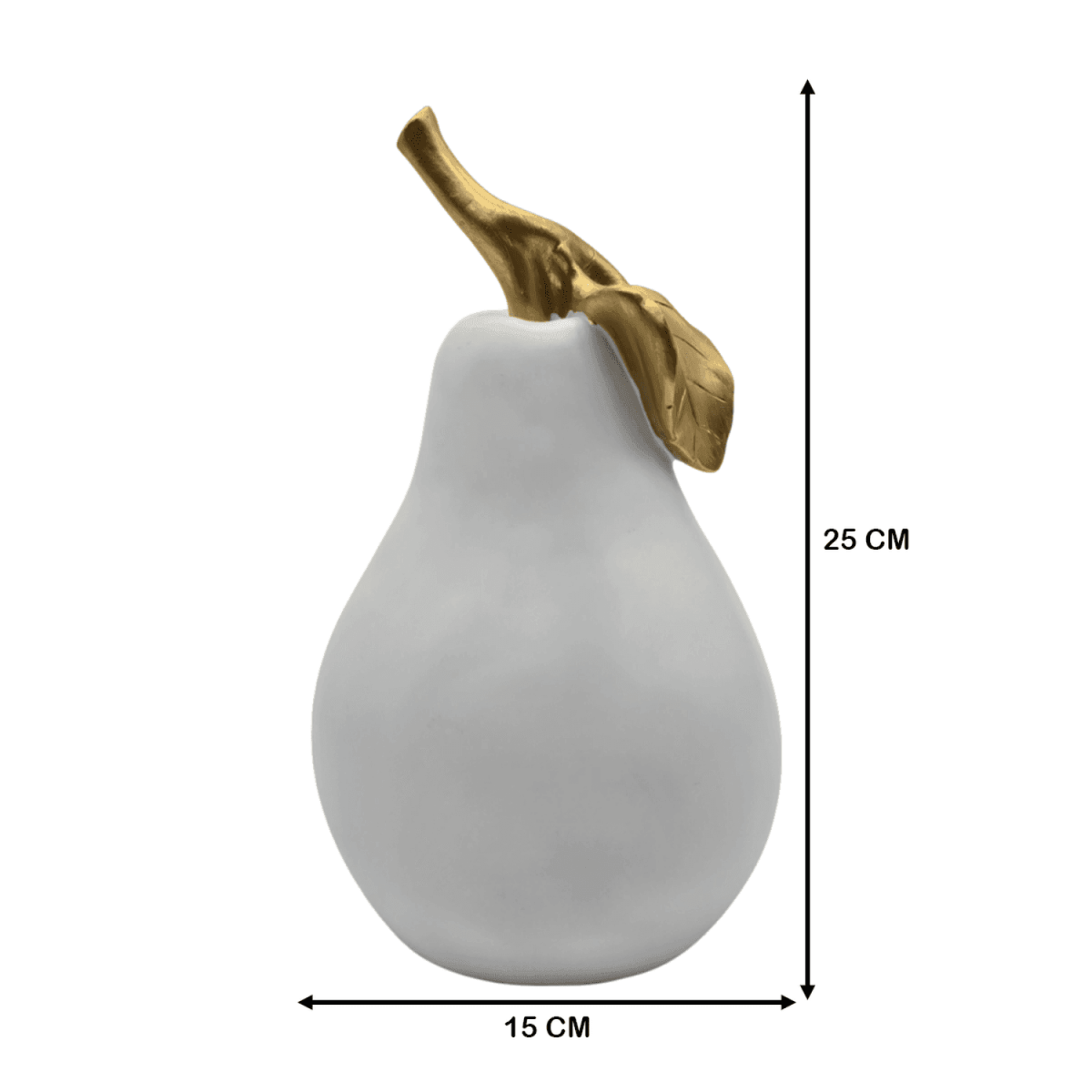 Figura Adorno De Pera Blanca Decorativa En Resina Moderna - Fliperex