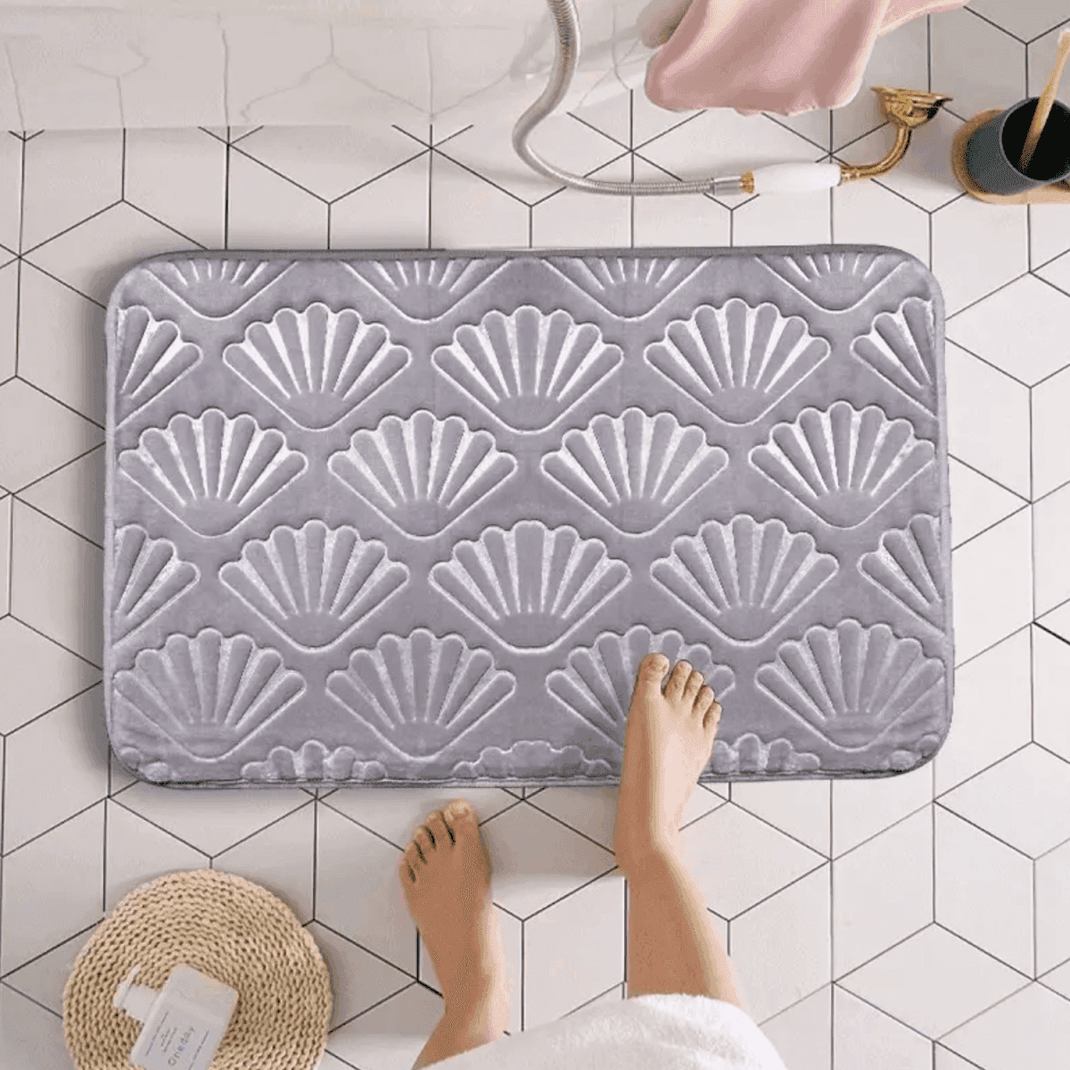 Conjunto De 3 Alfombra De Baño Suaves Absorventes Diseño Mar - Fliperex