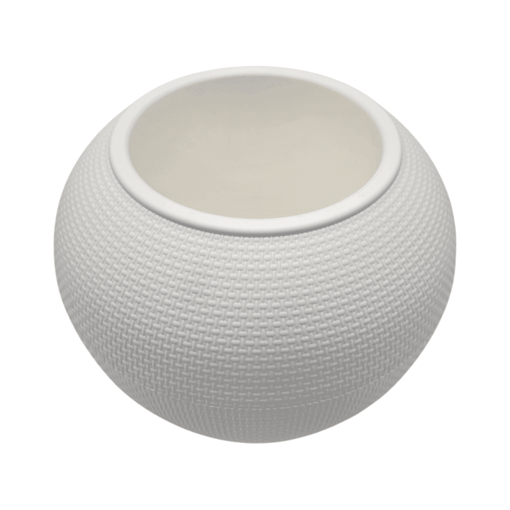 Set 2 Maceteros Plastico Redondo Ovalado Moderno Textura L - Fliperex