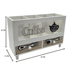 Caja De Te 4 Divisiones Con Cajones Estacion De Café Oficina - Fliperex