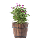 Macetero De Madera Tipo Barril Para Jardin Terraza Planta S
