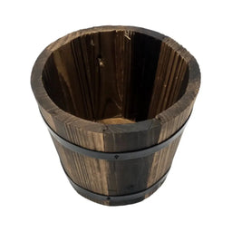 Macetero De Madera Tipo Barril Para Jardin Terraza Planta XS