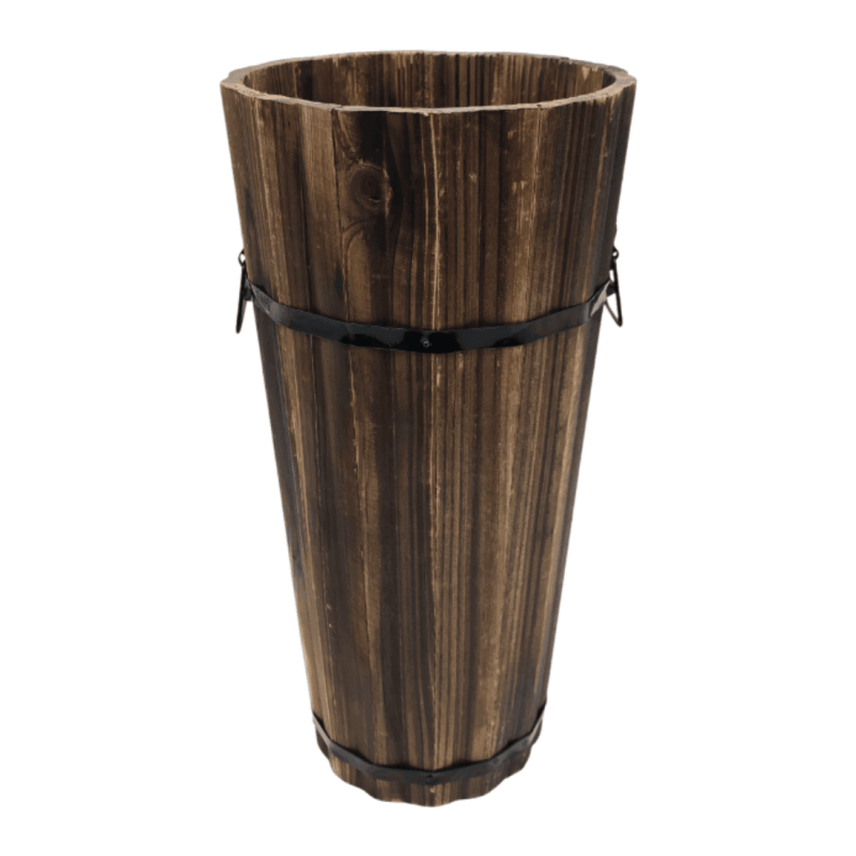 Macetero De Madera Tipo Barril Largo Bajo Jardin Terraza S - Fliperex