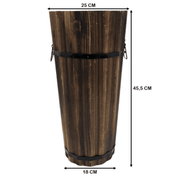 Macetero De Madera Tipo Barril Largo Bajo Jardin Terraza L - Fliperex