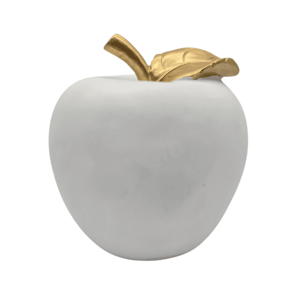 Figura Adorno De Manzana Blanca Decorativa En Resina Moderna - Fliperex