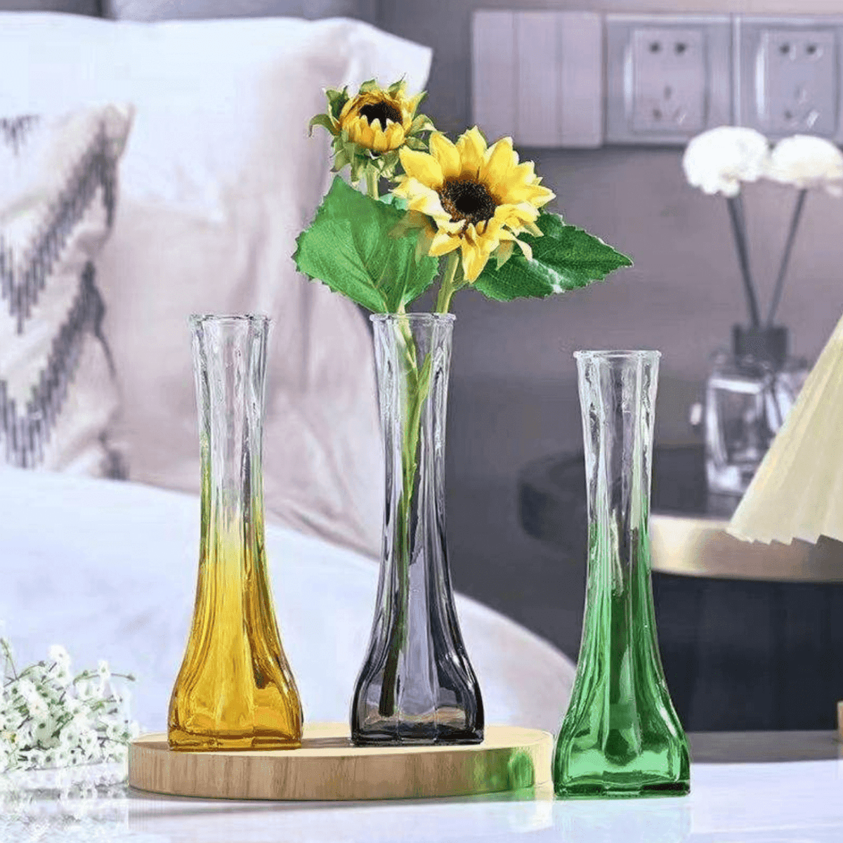 Florero Decorativo De Vidrio Cristal Pequeño Transparente - Fliperex