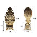 Set 2 Hojas Dorada Con Bola De Cristal Adorno Elegante Mesa - Fliperex