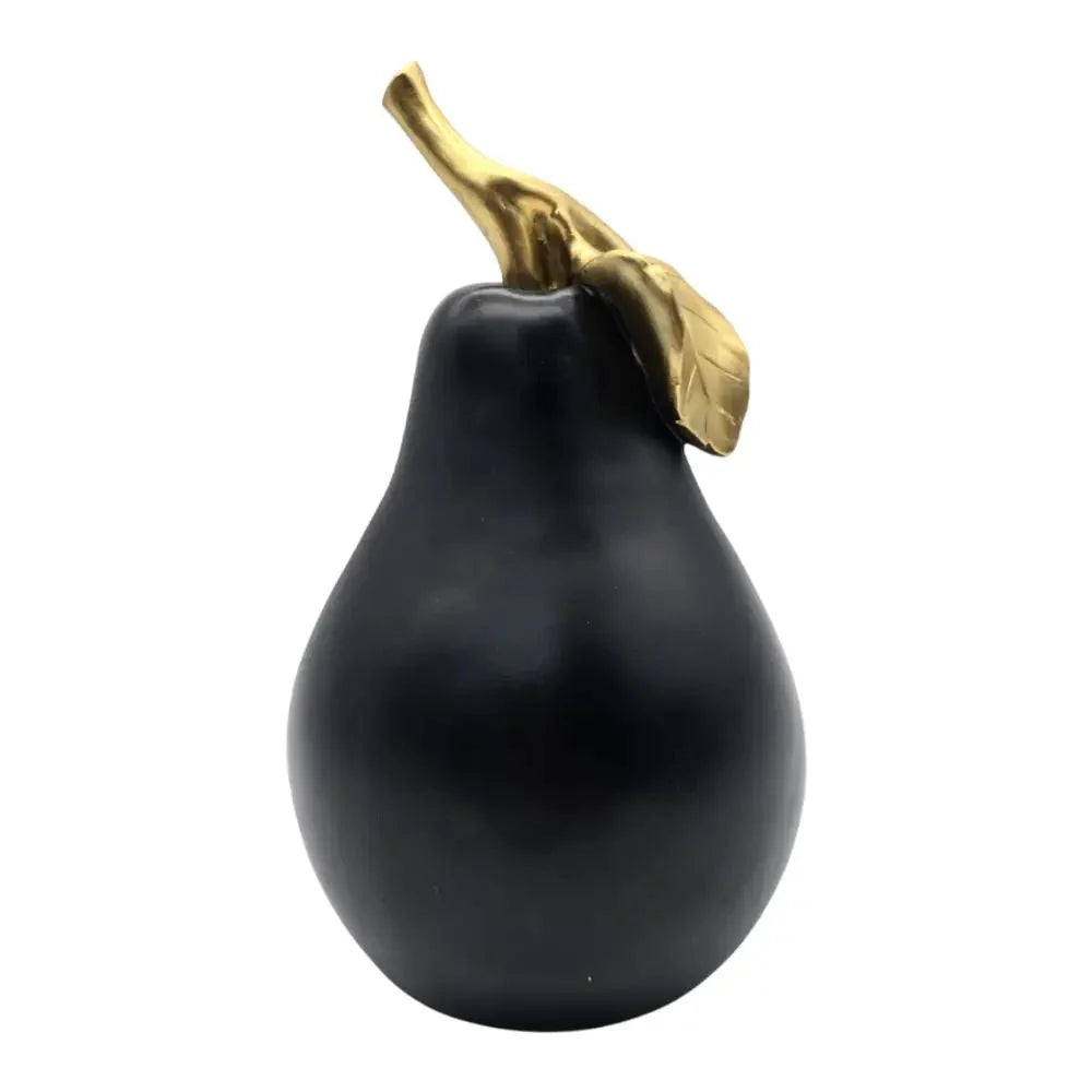 Figura Adorno De Pera Negra Decorativa En Resina Moderna - Fliperex