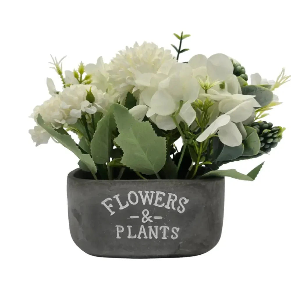 Planta Artificial Macetero De Cemento Flowers And Plants - Fliperex