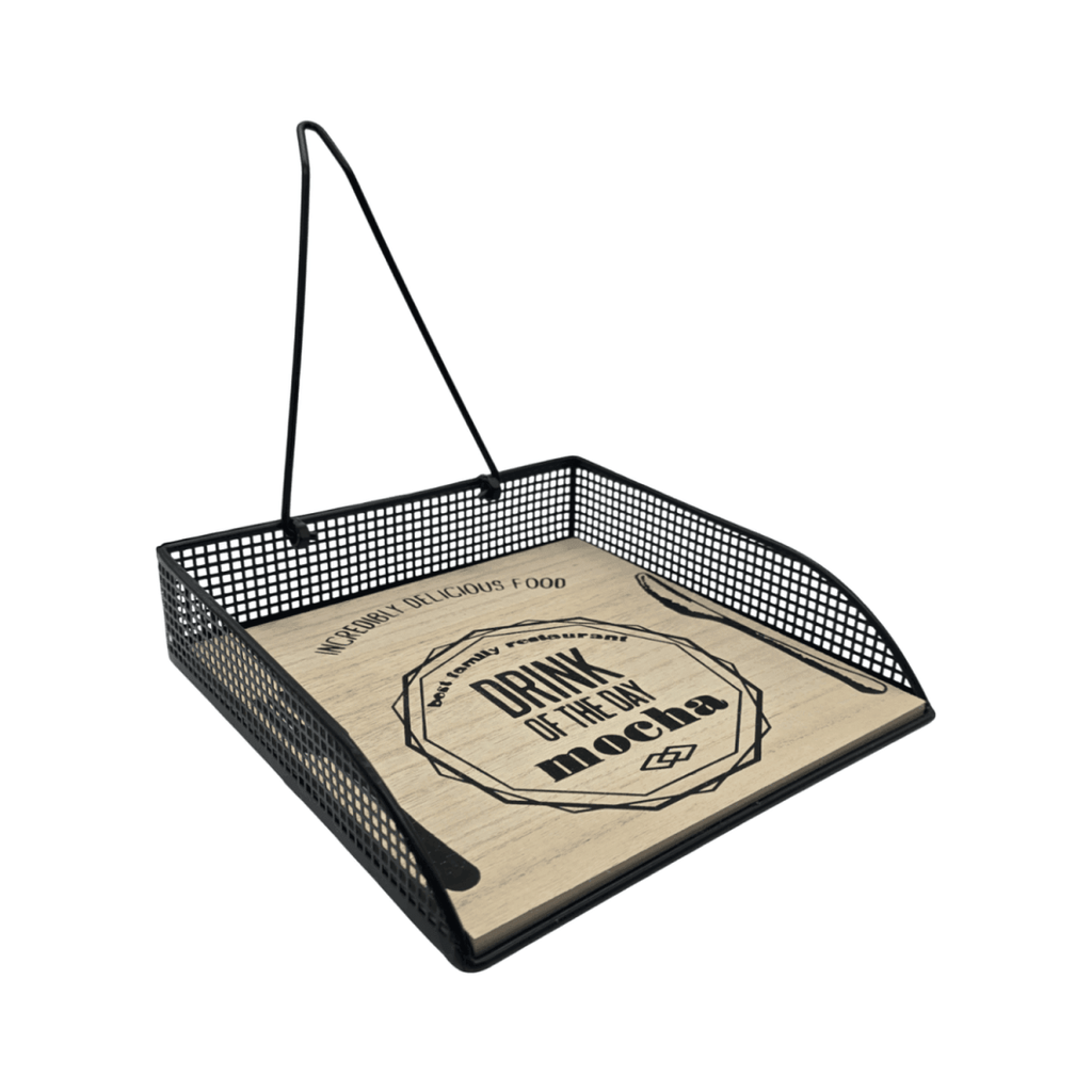 Servilletero Porta Servilletas Metal y Madera Diseño Bistro - Fliperex
