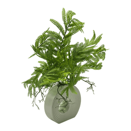 Planta Artificial Helecho Decorativa Macetero De Ceramica - Fliperex
