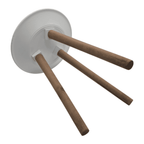 Mesa De Centro Redonda Blanca Mesa Lateral Auxiliar Living - Fliperex