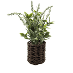 Planta Artificial Lavanda Decorativa Macetero De Rattan Deco - Fliperex
