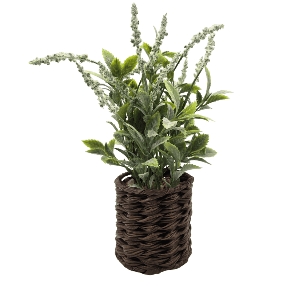 Planta Artificial Lavanda Decorativa Macetero De Rattan Deco - Fliperex