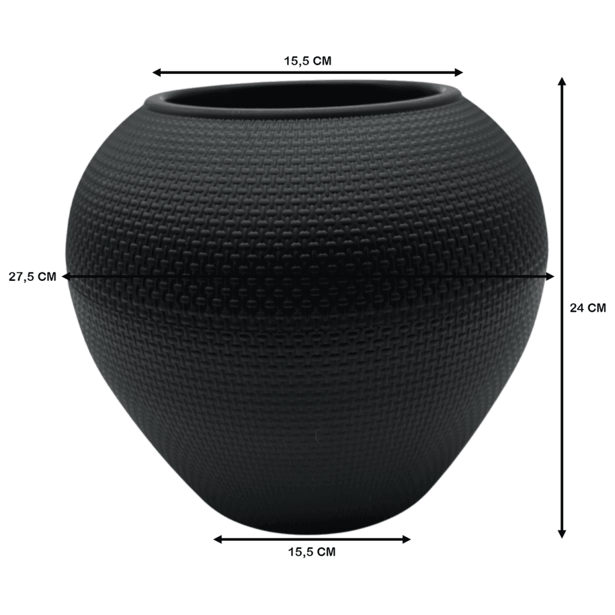 Set 2 Maceteros Plastico Redondo Ovalado Moderno Textura L - Fliperex