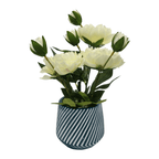 Planta Artificial Macetero a Rayas Con Rosas Decorativas - Fliperex