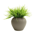 Macetero Plastico Redondo Ovalado Moderno Con Textura S - Fliperex