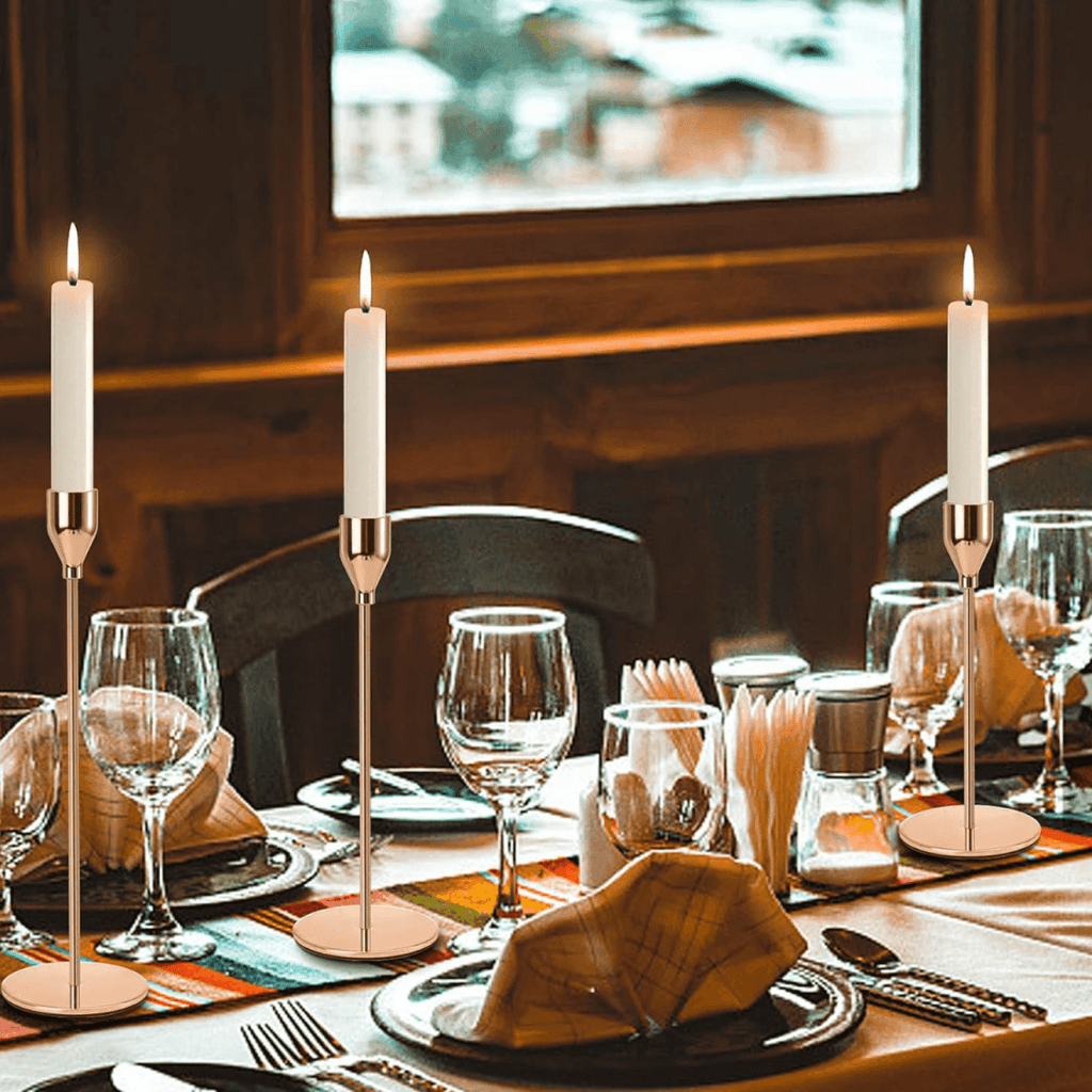 Set 3 Candelabros Porta Velas Dorado Decora Centro De Mesa - Fliperex