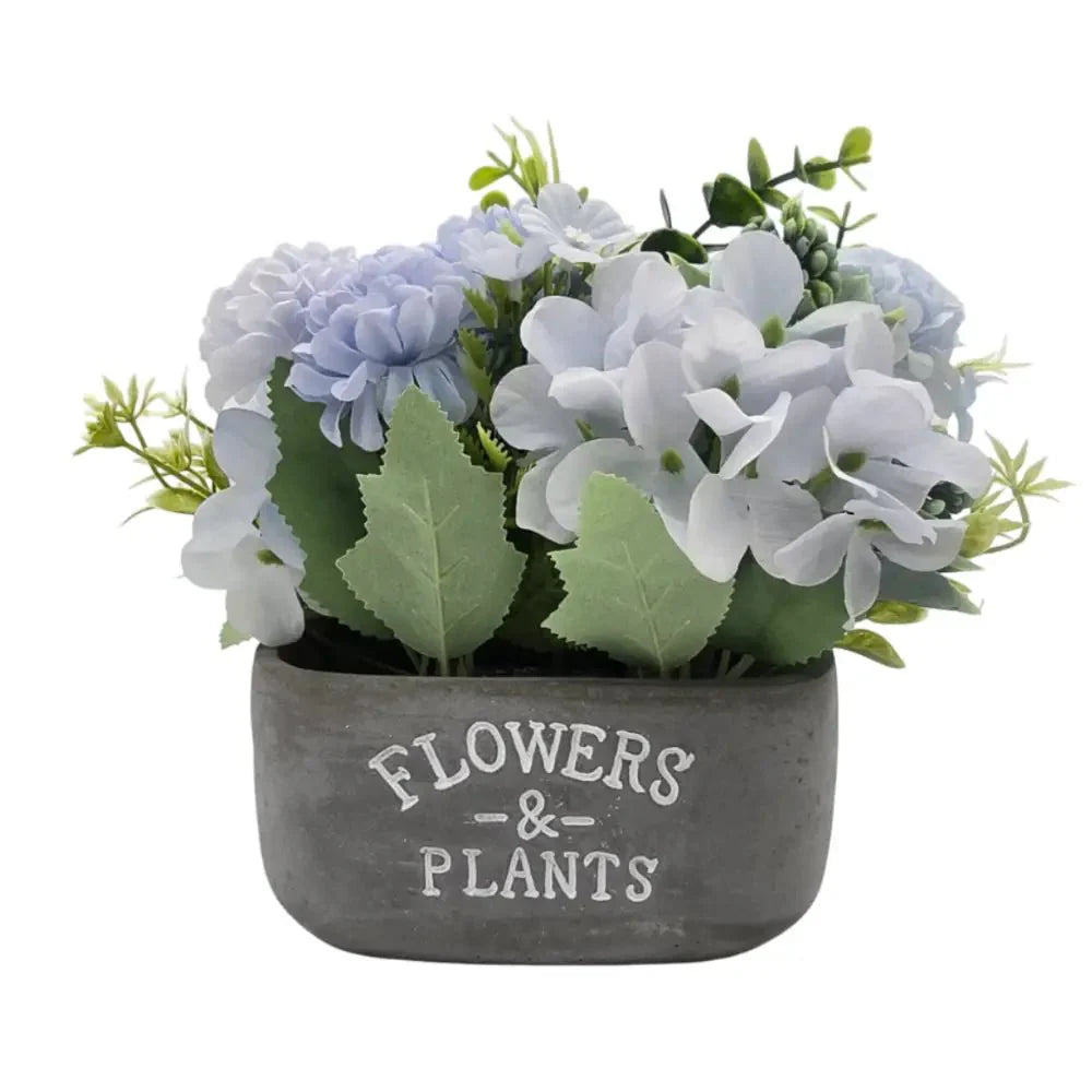 Planta Artificial Macetero De Cemento Flowers And Plants - Fliperex