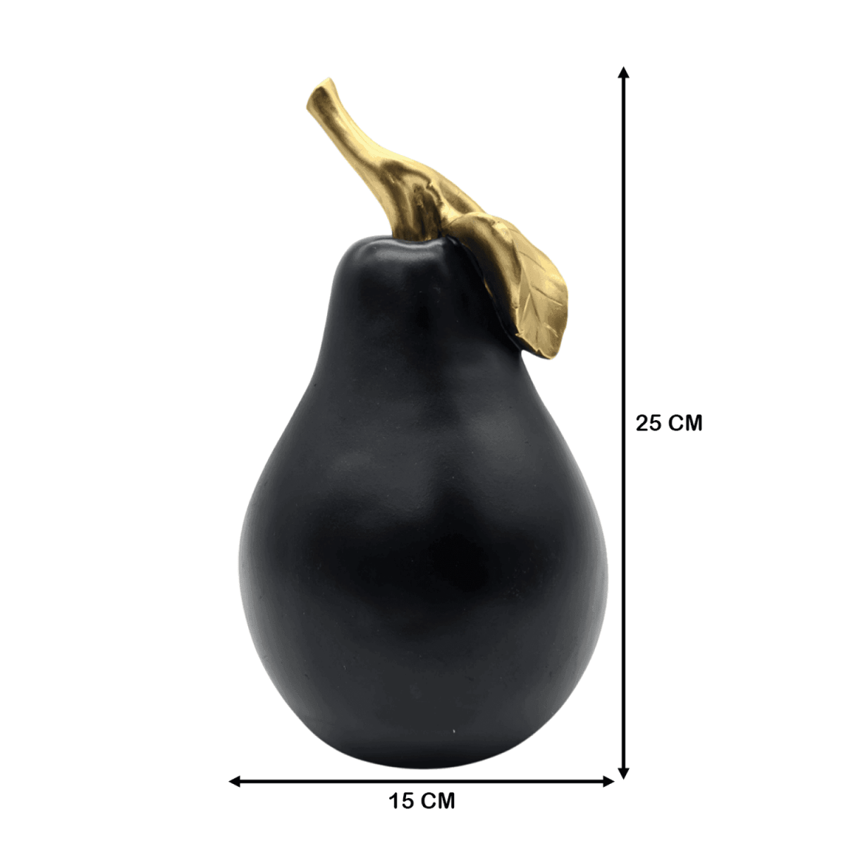 Figura Adorno De Pera Negra Decorativa En Resina Moderna - Fliperex