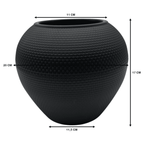 Macetero Plastico Redondo Ovalado Moderno Con Textura S - Fliperex