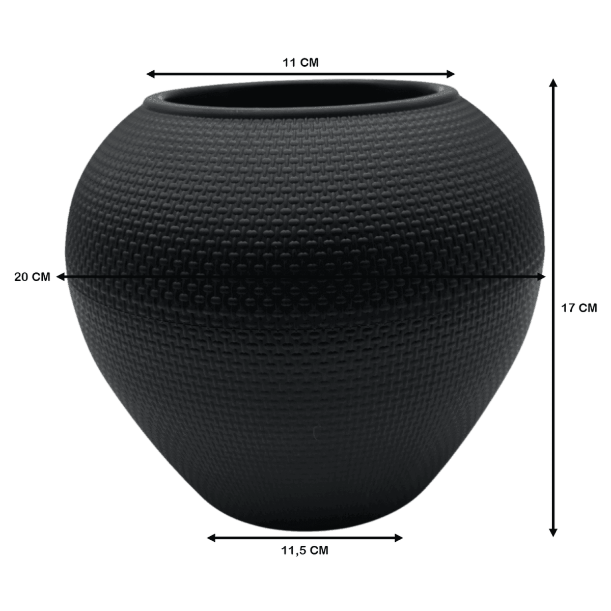 Macetero Plastico Redondo Ovalado Moderno Con Textura S - Fliperex