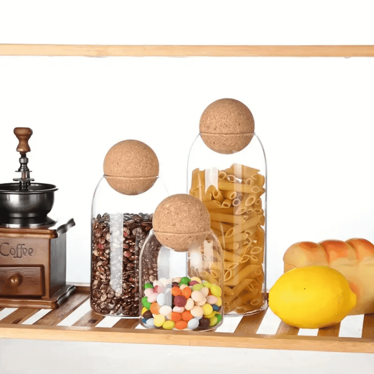 Botella Frasco Vidrio Transparente Tapa De Corcho XL - Fliperex