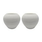 Set 2 Maceteros Plastico Redondo Ovalado Moderno Textura L - Fliperex