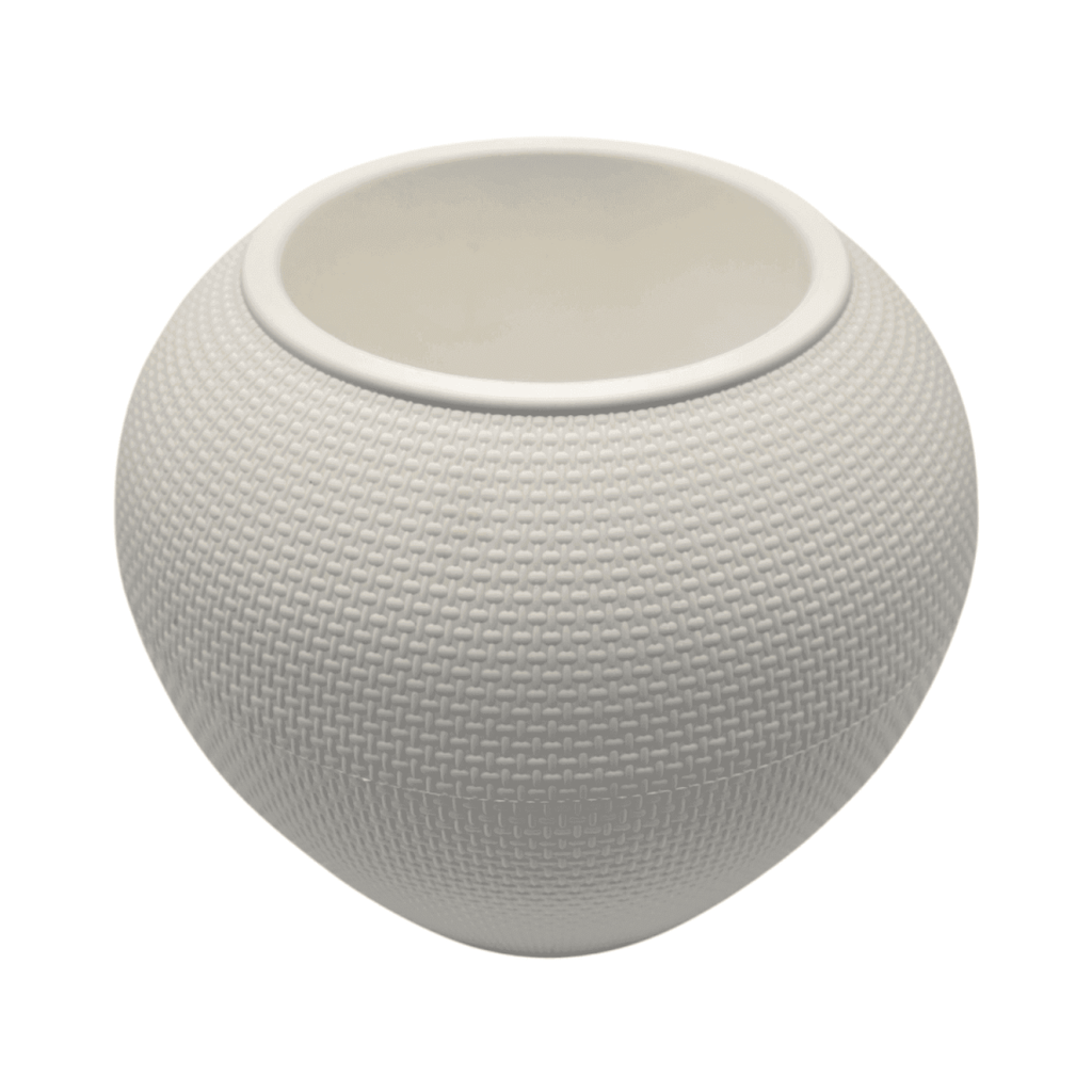 Set 2 Maceteros Plastico Redondo Ovalado Moderno Textura L - Fliperex