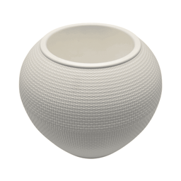 Set 2 Maceteros Plastico Redondo Ovalado Moderno Textura L - Fliperex