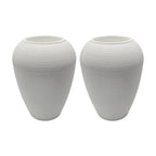 Set 2 Maceteros Plastico Redondo Ovalado Moderno Textura M - Fliperex