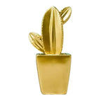 Adorno Cactus De Resina Dorado Decoracion Mesa Oficina D2 - Fliperex