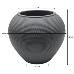 Macetero Plastico Redondo Ovalado Moderno Con Textura S - Fliperex