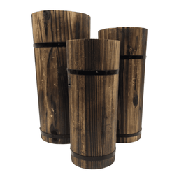 Macetero De Madera Tipo Barril Largo Alto Jardin Terraza M - Fliperex