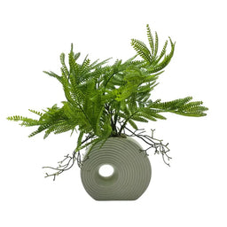 Planta Artificial Helecho Decorativa Macetero De Ceramica - Fliperex