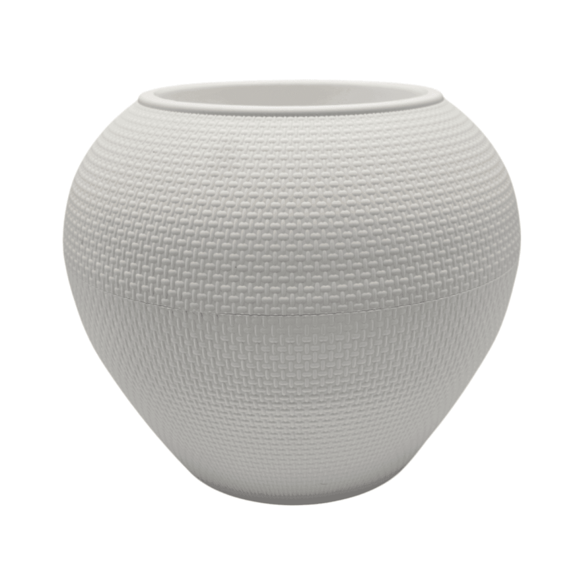 Set 2 Maceteros Plastico Redondo Ovalado Moderno Textura S - Fliperex