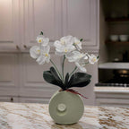 Planta Artificial Orquidea Decorativa Macetero De Ceramica M - Fliperex