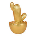 Adorno Cactus De Resina Dorado Decoracion Mesa Oficina D3 - Fliperex