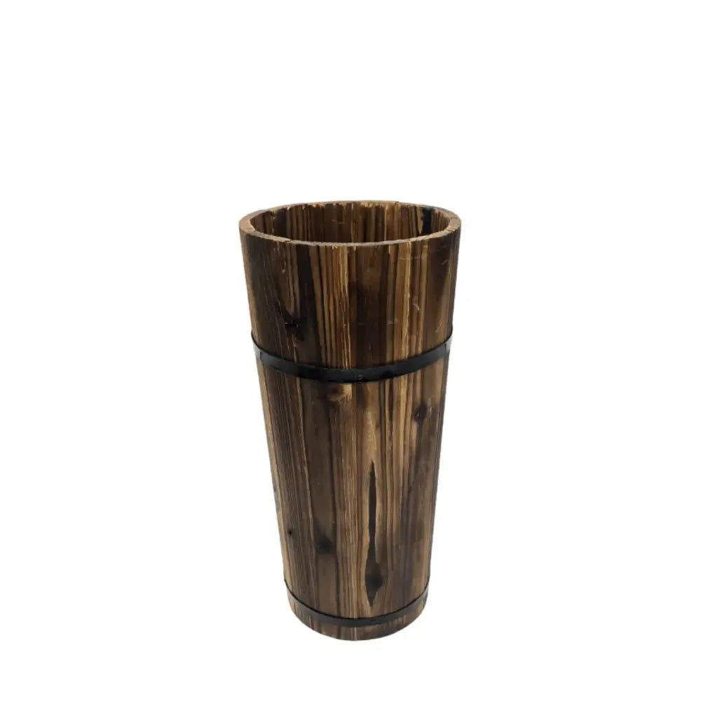 Macetero De Madera Tipo Barril Largo Alto Jardin Terraza S - Fliperex