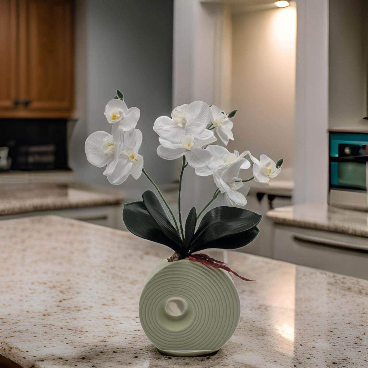 Planta Artificial Orquidea Decorativa Macetero De Ceramica M - Fliperex