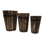Macetero De Madera Tipo Barril Alargado Jardin Terraza M - Fliperex